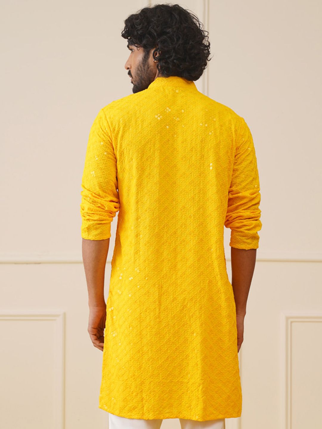 Jompers Ethnic Motifs Embroidered Chikankari Pure Cotton Straight Kurta
