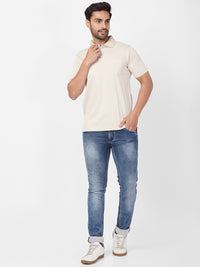 Park Avenue Geometric Printed Polo Collar Cotton Slim Fit T-shirt