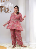 Bani Women Floral Print Tunic & Palazzos With A Belt