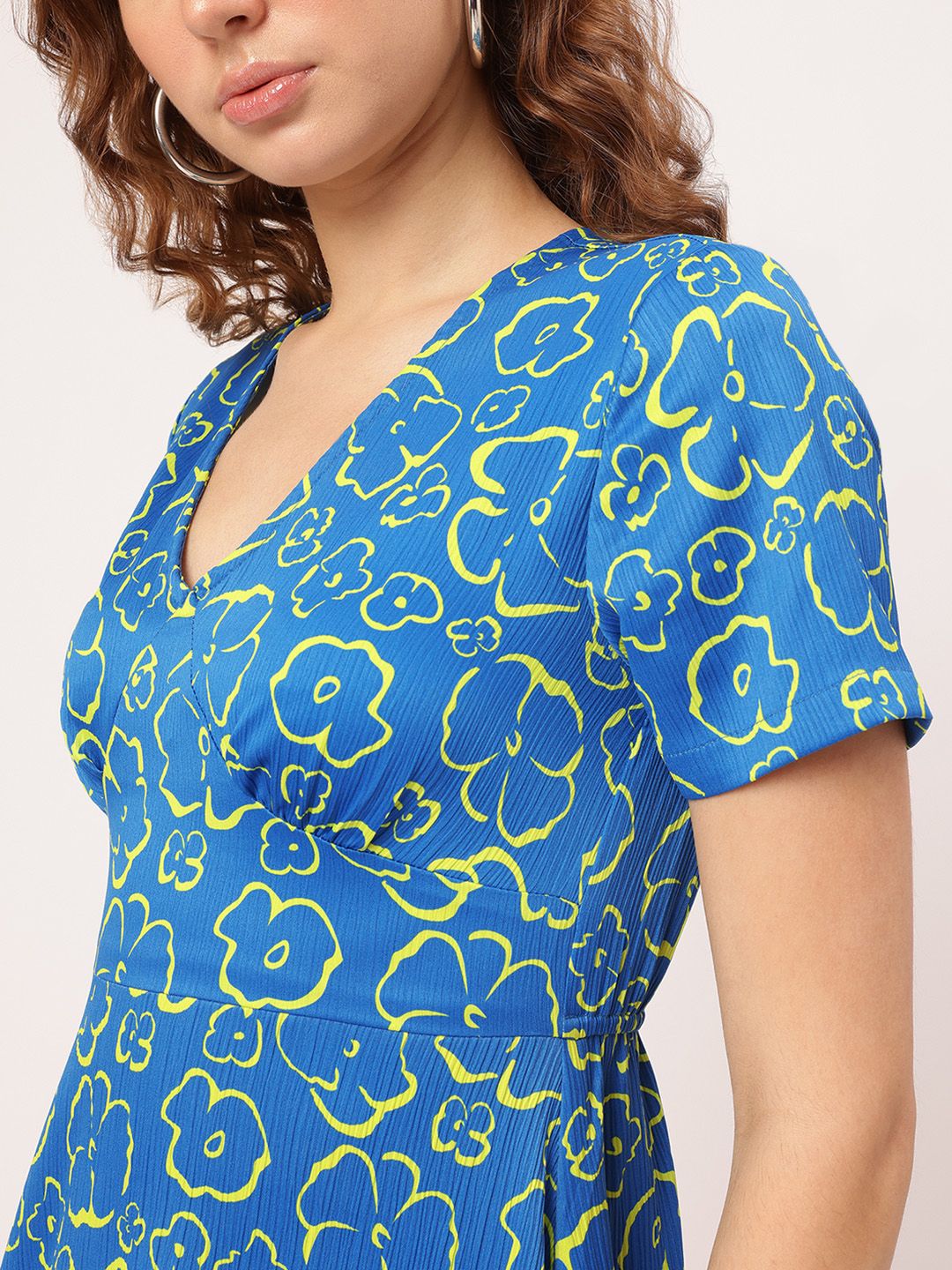 DressBerry Pastel Pop Printed Mini Empire A-Line Dress