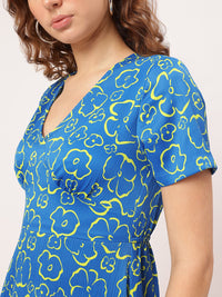 DressBerry Pastel Pop Printed Mini Empire A-Line Dress