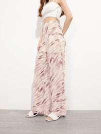 DressBerry Women Breezy Strokes Mesh Wide Leg Trousers