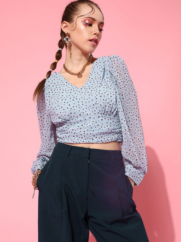 STREET 9 Stylish Blue Floral Top