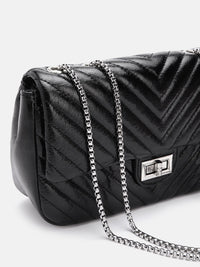 Lino Perros Structured Shoulder Bag with Quilted Detail