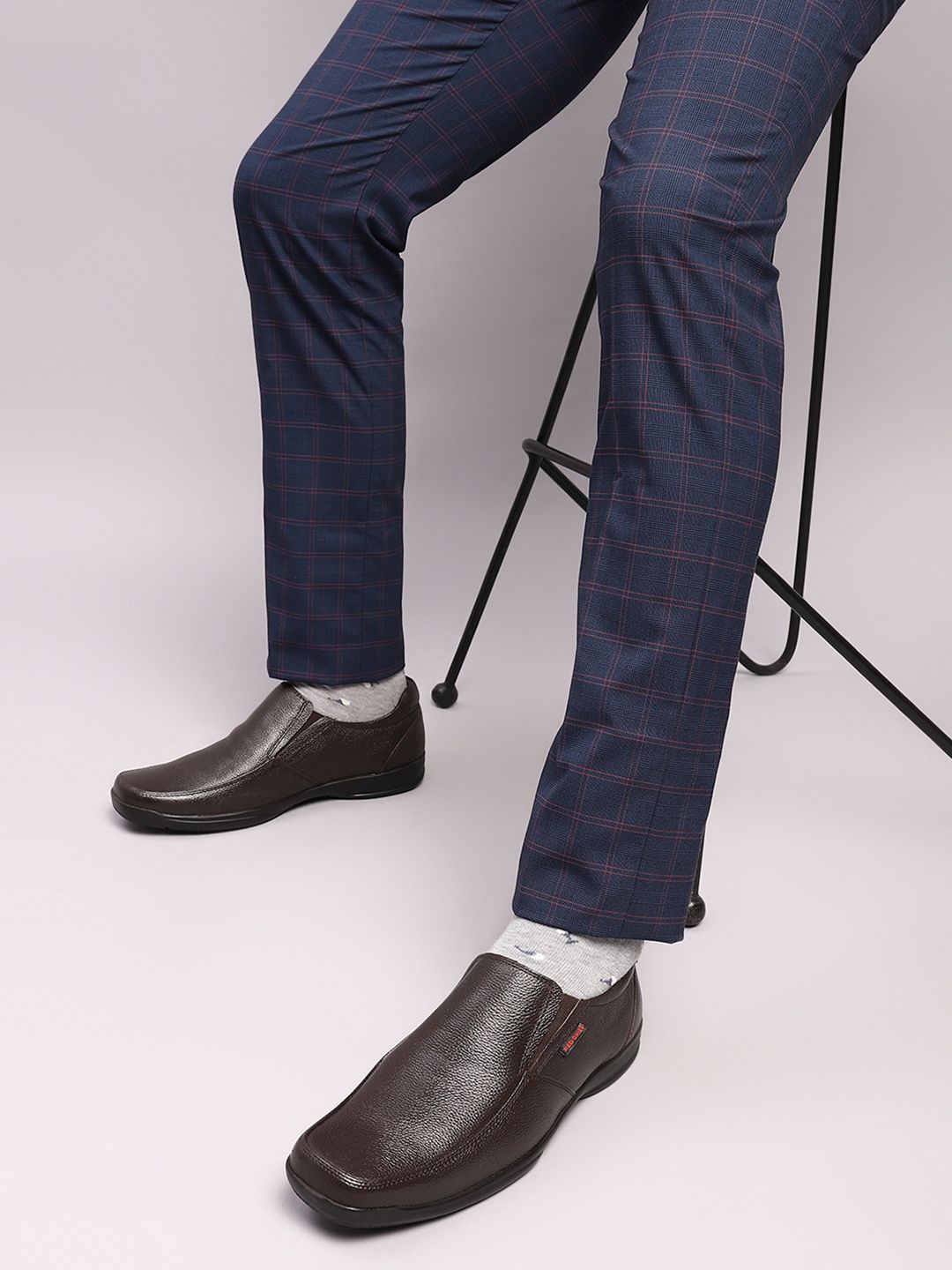 Red Chief Men Brown Genuine Leather Formal Slip-Ons