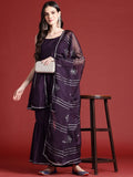 Anouk Ethnic Motifs Print Gotta Patti Kurta with Sharara & Dupatta