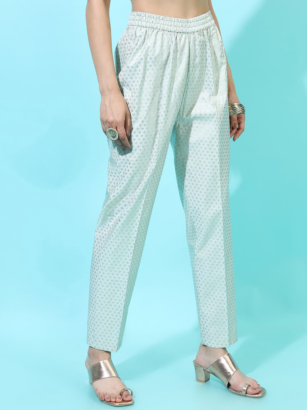 Vishudh Women Ethnic Motifs Printed Casual Regular Trousers