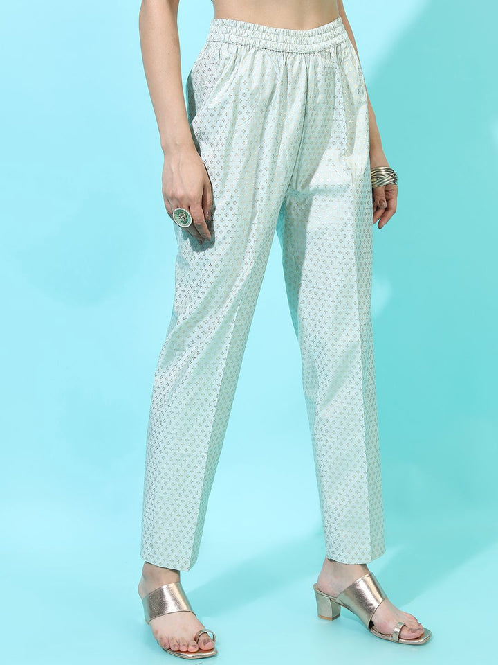 Vishudh Women Ethnic Motifs Printed Casual Regular Trousers