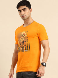 Being Human Pure Cotton Floral Printed Slim Fit T-shirt