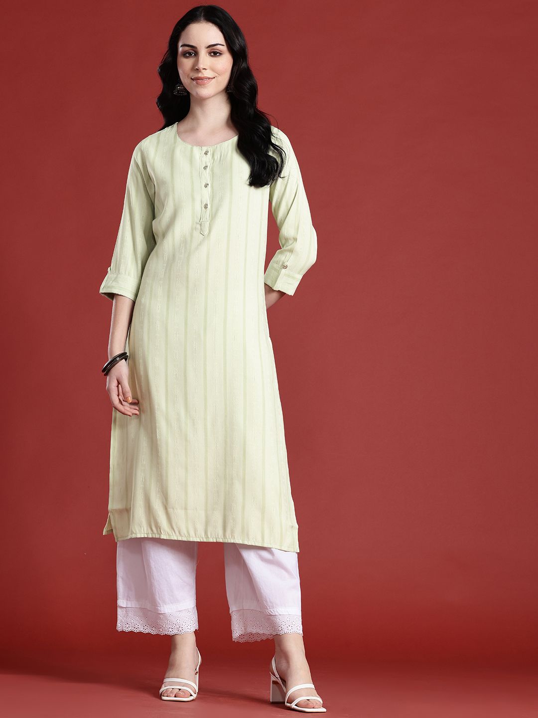 Anouk Women Striped Kurta