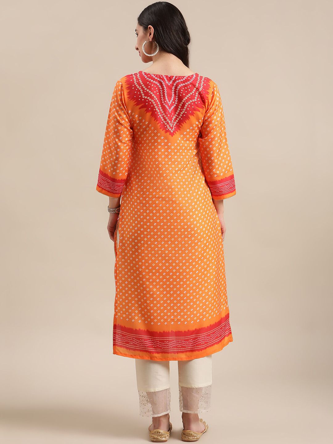 Varanga Women Yellow Ethnic Motifs Printed Thread Work Kurta