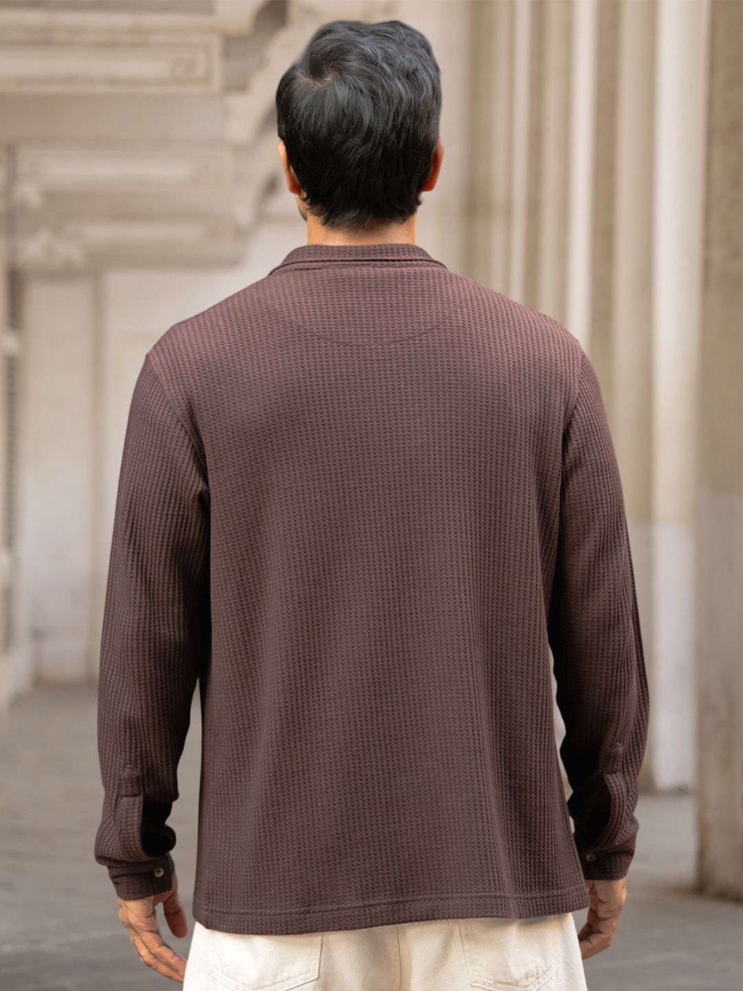 Powerlook Men Textured Spread Collar Casual Shirt