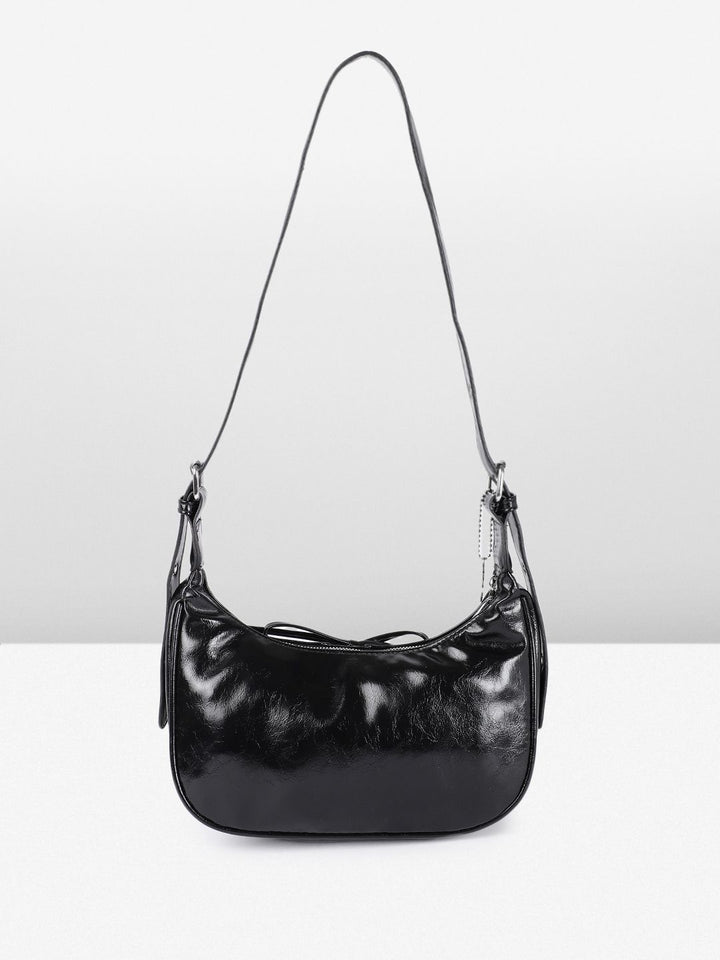 DressBerry Mini Hobo Bag with Lace-Up Detail