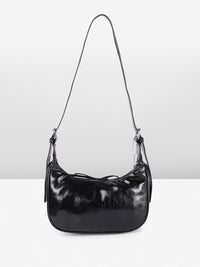DressBerry Mini Hobo Bag with Lace-Up Detail