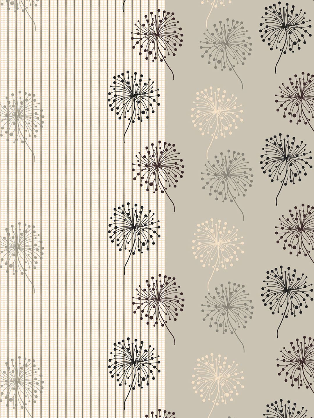 Story@home Grey & Off-White Floral 186 TC Cotton 1 Queen Bedsheet with 2 Pillow Covers