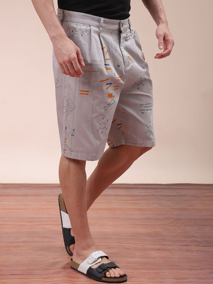The Indian Garage Co Men Geometric Printed Mid-Rise Shorts