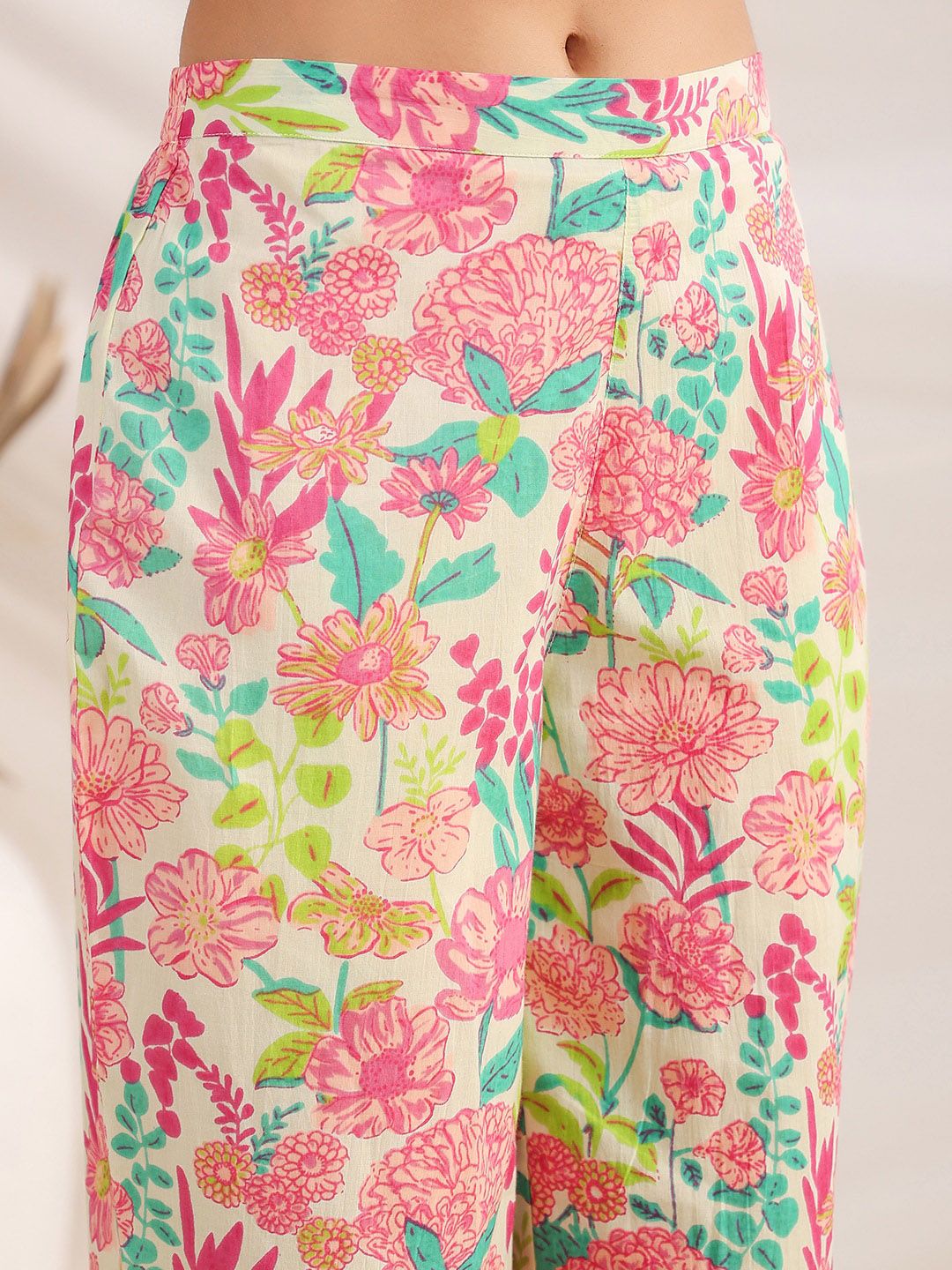 Janasya Women Cotton Floral Regular Co-ord Set