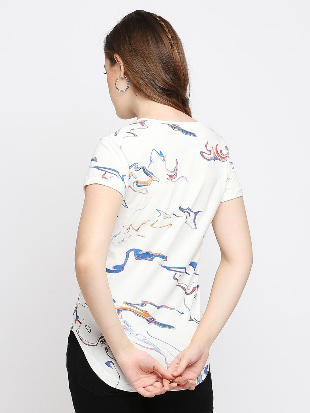 Being Human Abstract Printed Casual Cotton T-shirt