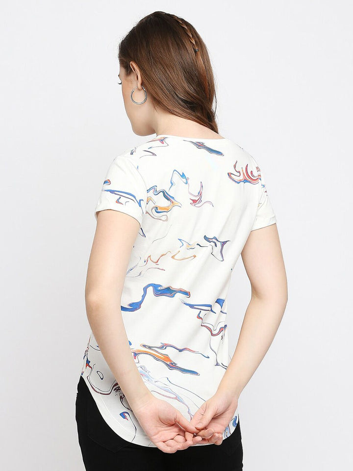 Being Human Abstract Printed Casual Cotton T-shirt