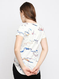 Being Human Abstract Printed Casual Cotton T-shirt