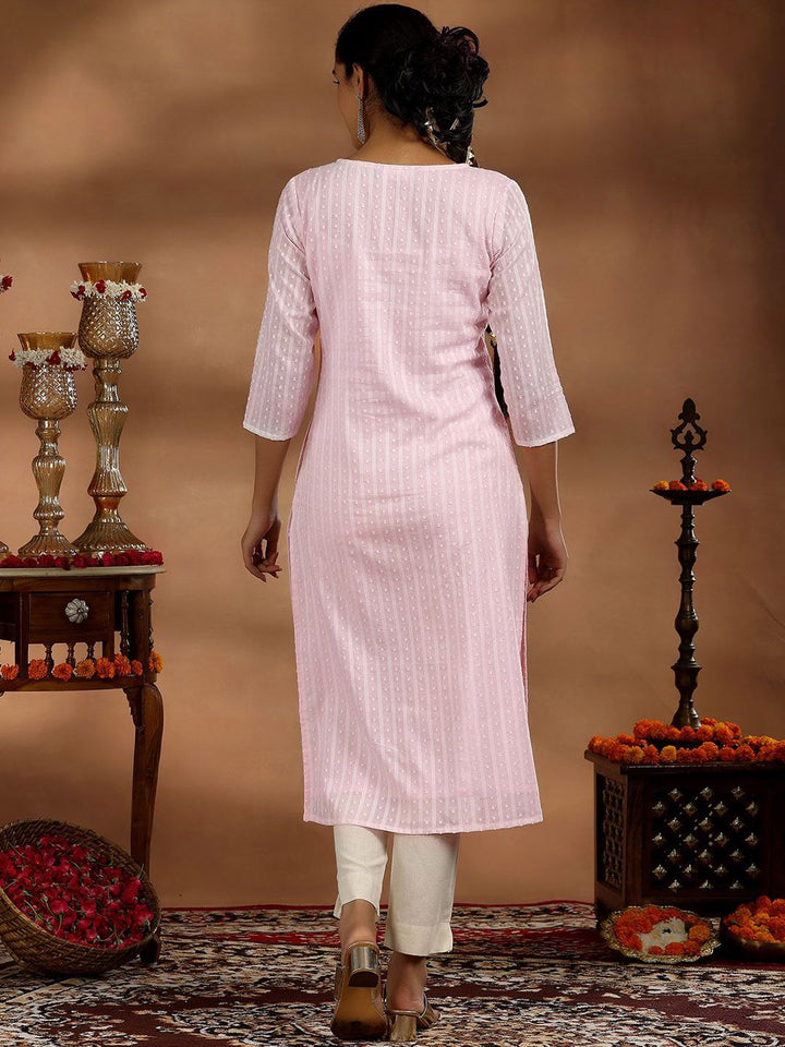 Libas Floral Yoke Design Cotton Straight Kurta