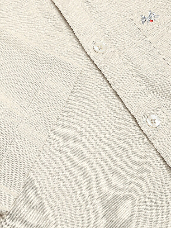 Thomas Scott Classic Slim Fit Opaque Cotton Linen Casual Shirt