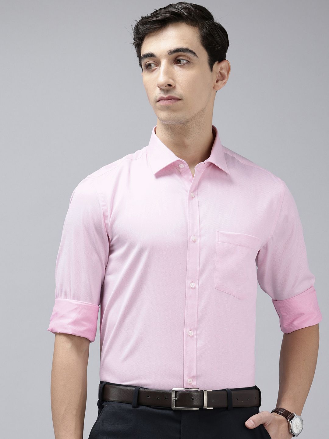 Park Avenue Slim Fit Textured Formal Shirt