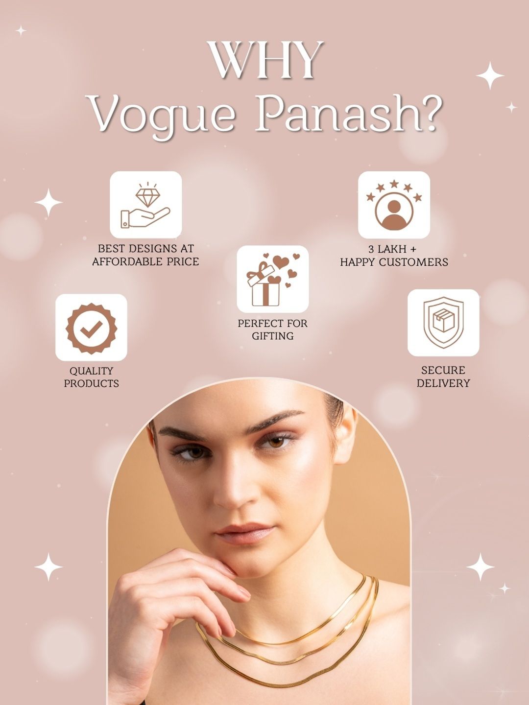 VOGUE PANASH Brass Gold-Plated Necklace