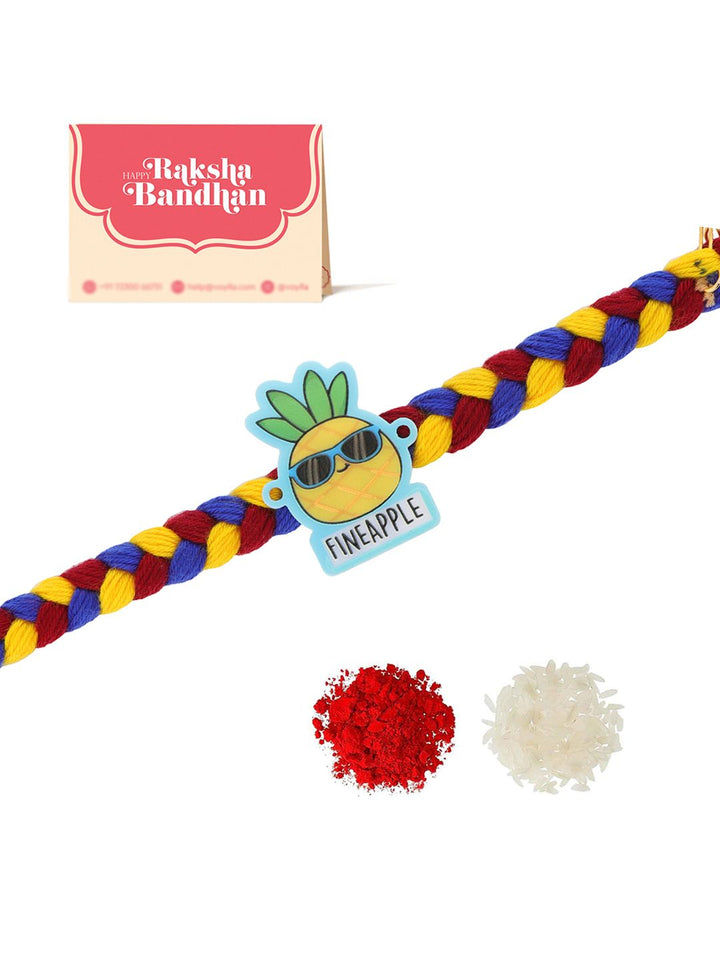 Voylla Kids Cheerful Pineapple Buddy Thread Rakhi