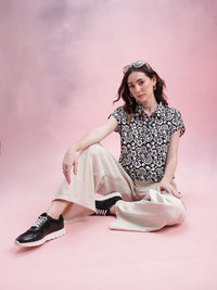 DressBerry Floral Print Extended Sleeves Shirt Style Top