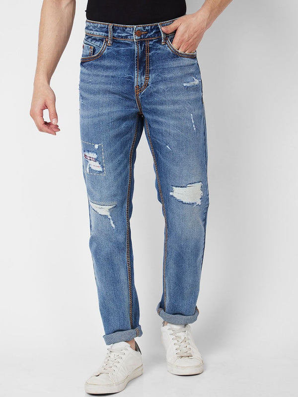 SPYKAR Men Mildly Distressed Heavy Fade Stretchable Jeans