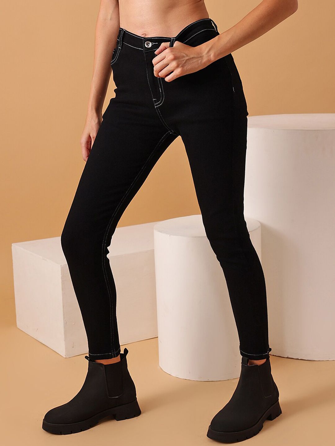 STREET 9 BASICS Women Narrow Slim Fit Clean Look Stretchable Jeans