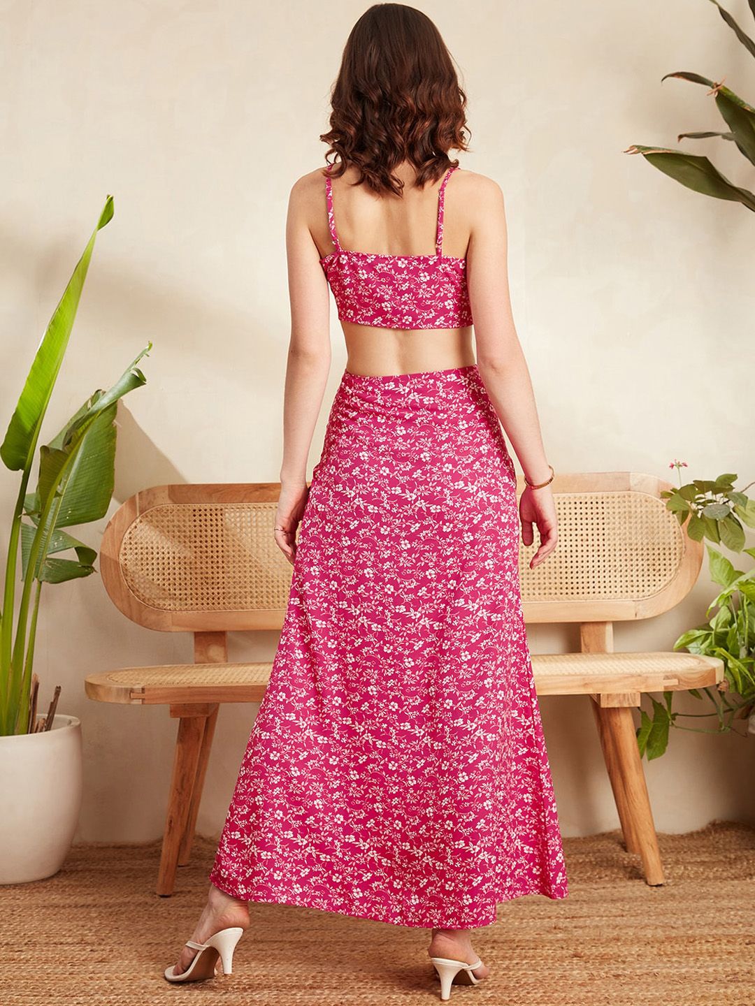 Berrylush Floral Printed Top With Maxi Skirt