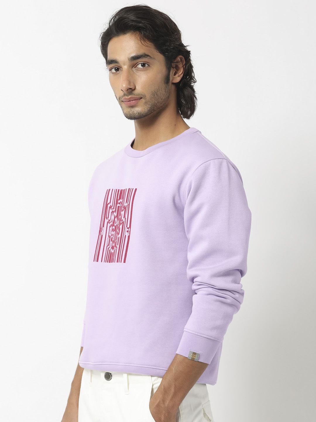 RARE RABBIT Men Pysde Graphic Print Logo Sweatshirt