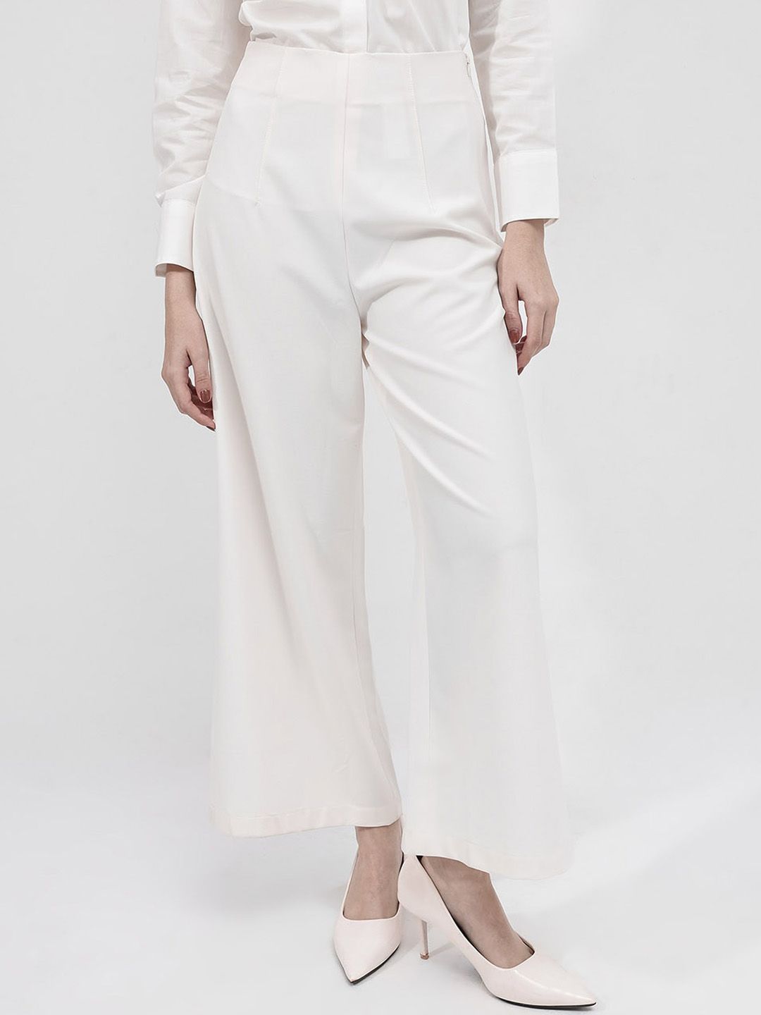RAREISM Regular Fit Comfort Cotton High-Rise Parallel Trousers