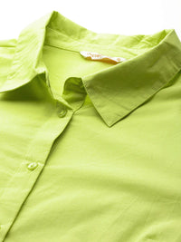 DressBerry Pure Cotton Wrap Tie-Up Shirt Mini Dress
