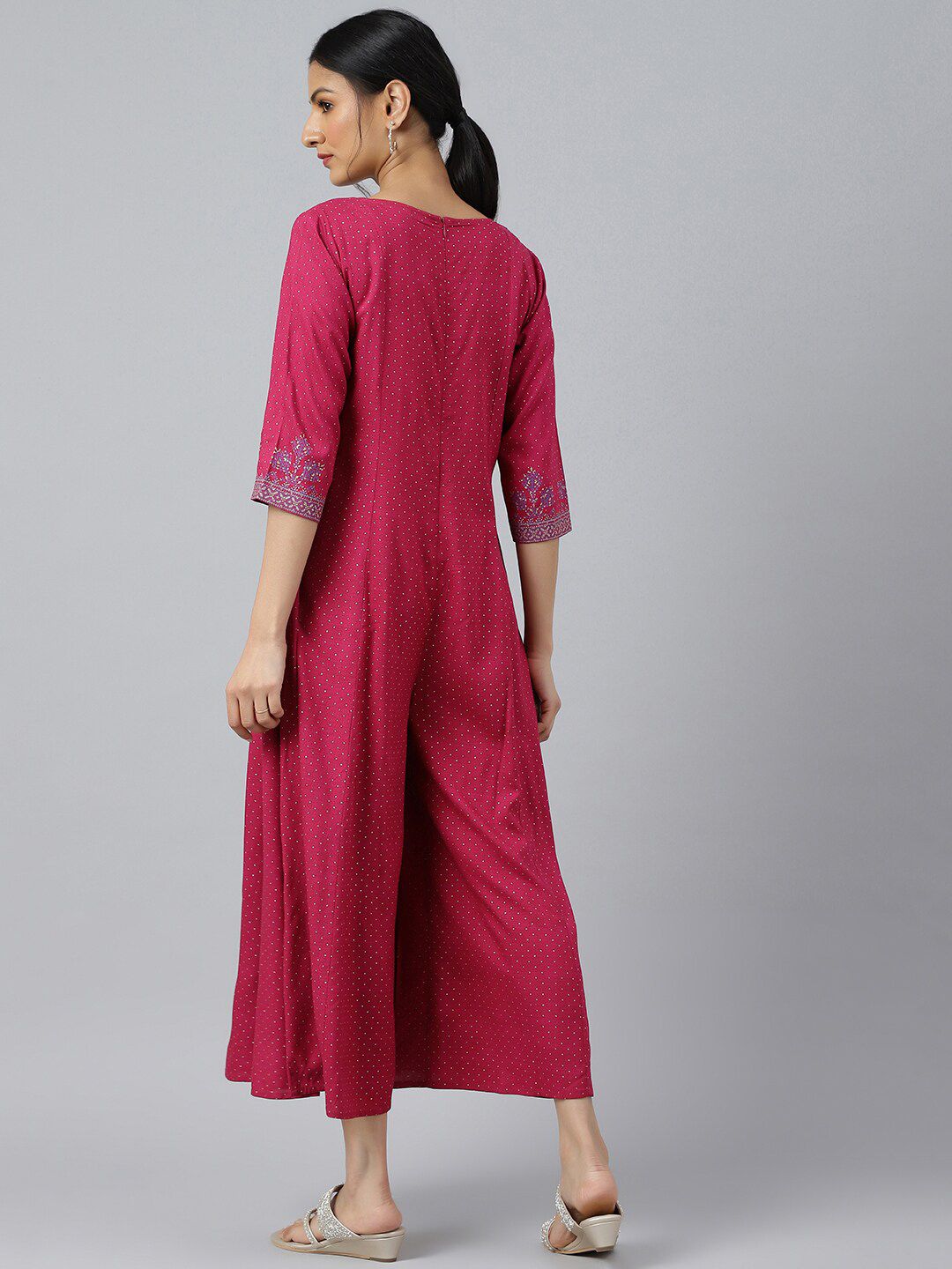 W Festive Geometric Print Rayon Jumpsuit