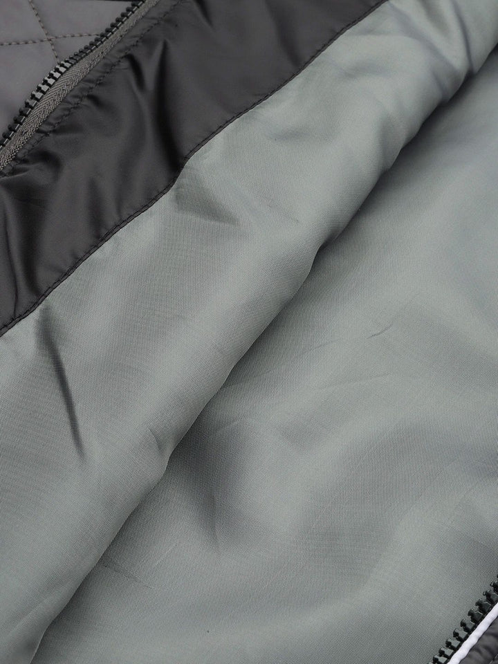 The Indian Garage Co Men Solid Puffer Jacket with Detachable Hood