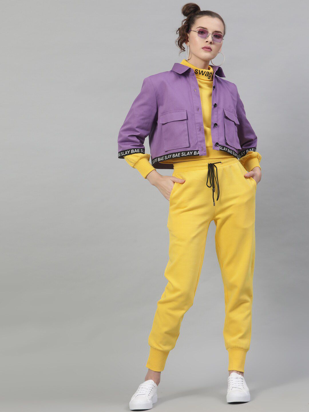 STREET 9 Women Yellow Solid Sweatshirt