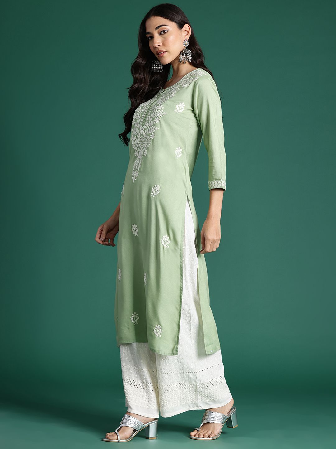 Indo Era Ethnic Motifs Embroidered Thread Work Kurta