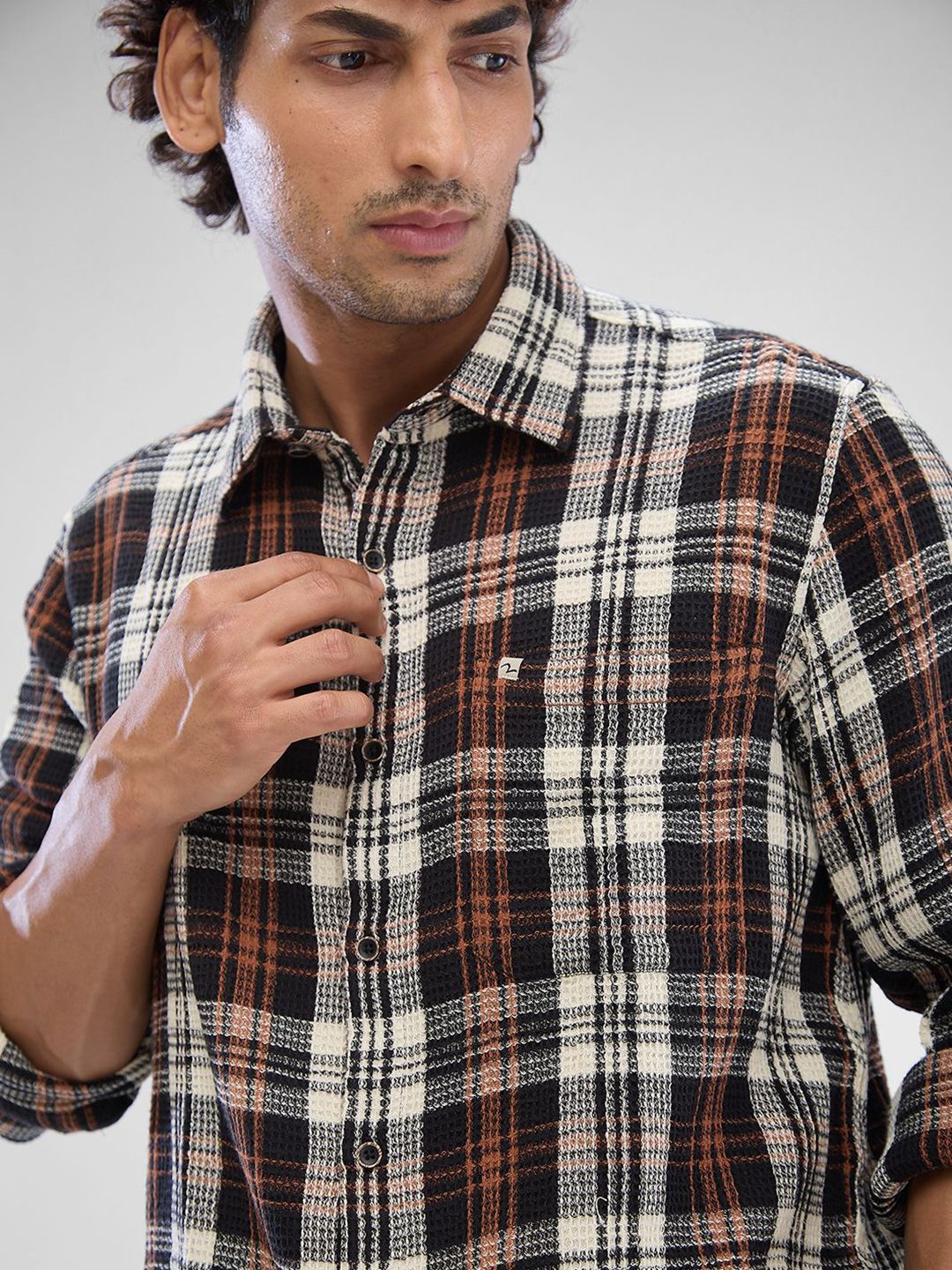 SPYKAR Men Slim Fit Tartan Checks Opaque Checked Casual Shirt