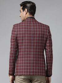 Park Avenue Single-Breasted Checked Semiformal Blazer