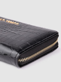 Lino Perros Women Croc Textured Zip Around Wallet