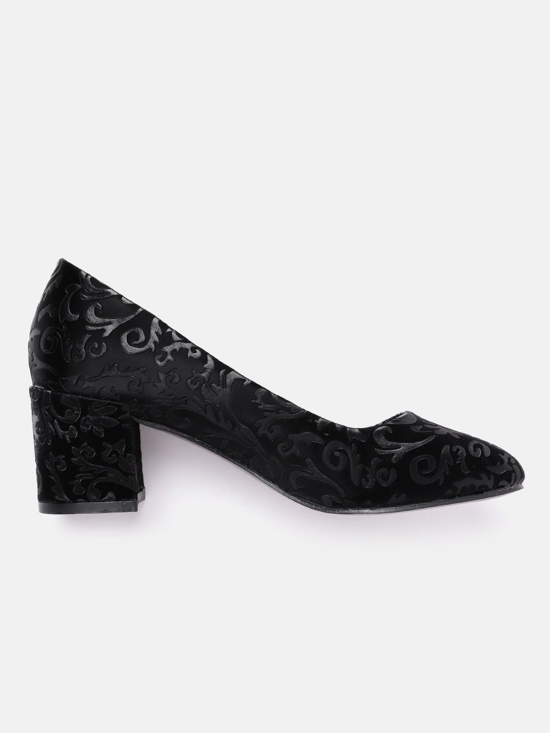 Lino Perros Women Floral Textured Block Heel Pumps