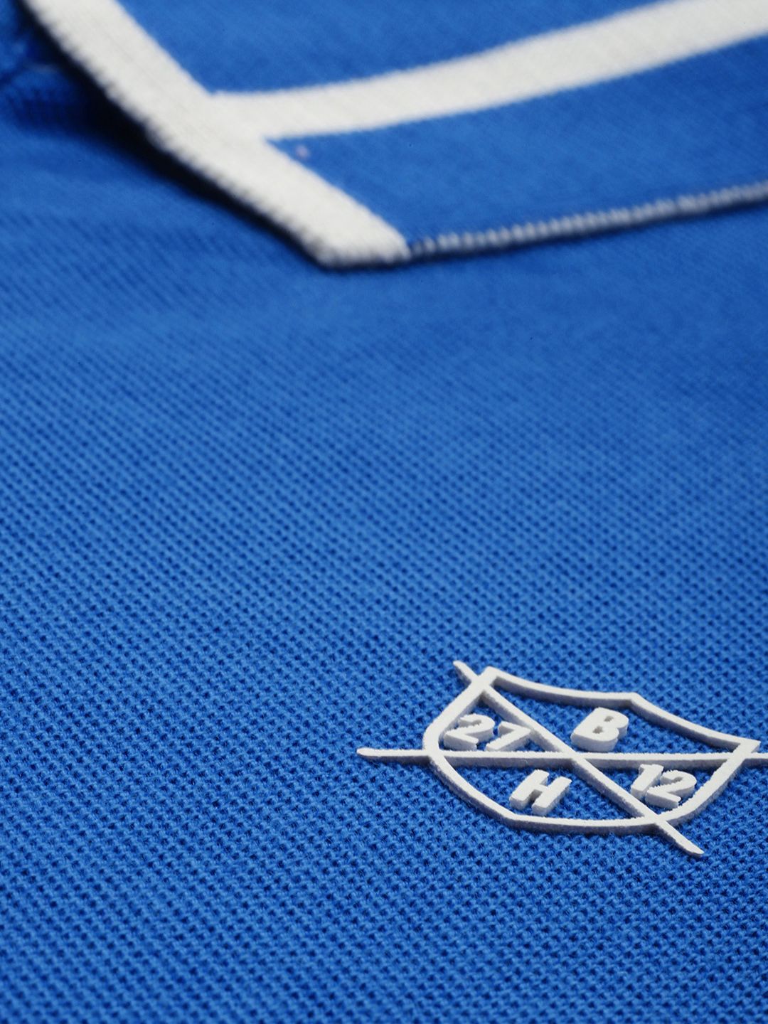 Being Human Clothing Men Blue Solid Polo Collar Pure Cotton T-shirt