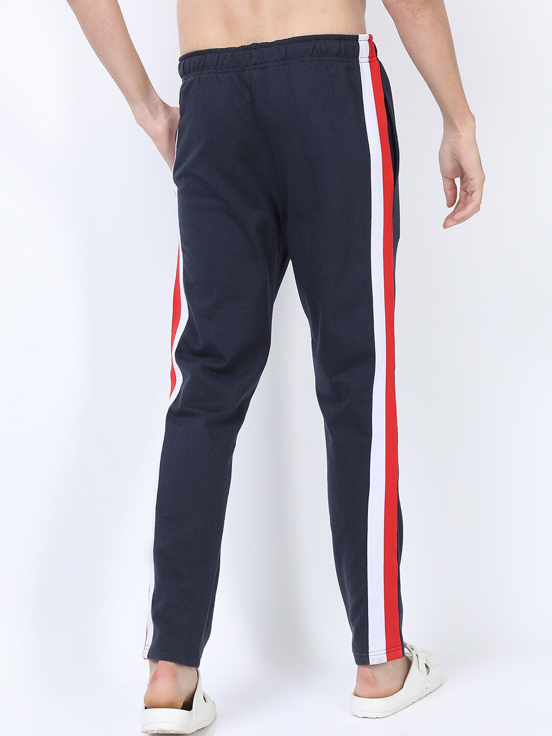 HIGHLANDER Men Navy Blue Printed Slim Fit Track Pants