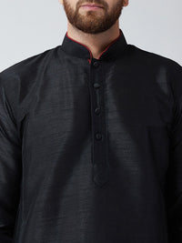 SOJANYA Men Black Solid Straight Kurta