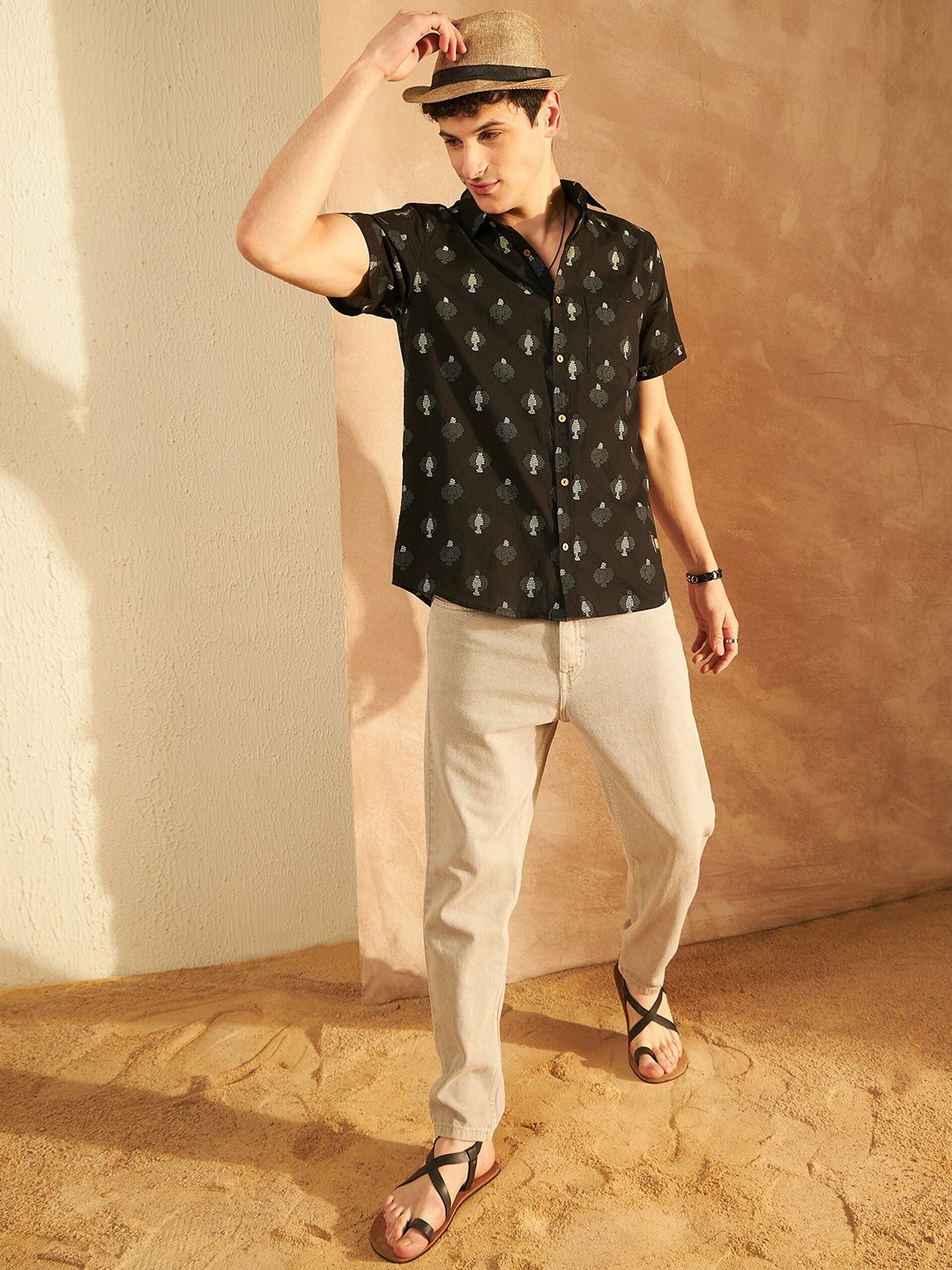 DENNISON Block Printed Lightweight Casual Shirt