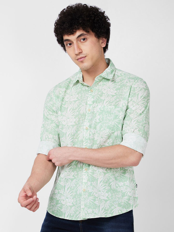 SPYKAR Floral Printed Cotton Casual Shirt