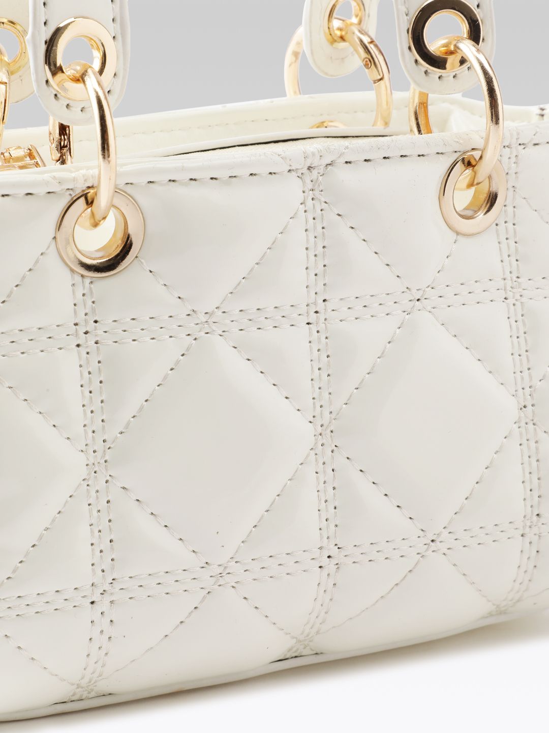 DressBerry Quilted Handheld Bag with Detachable Sling Strap